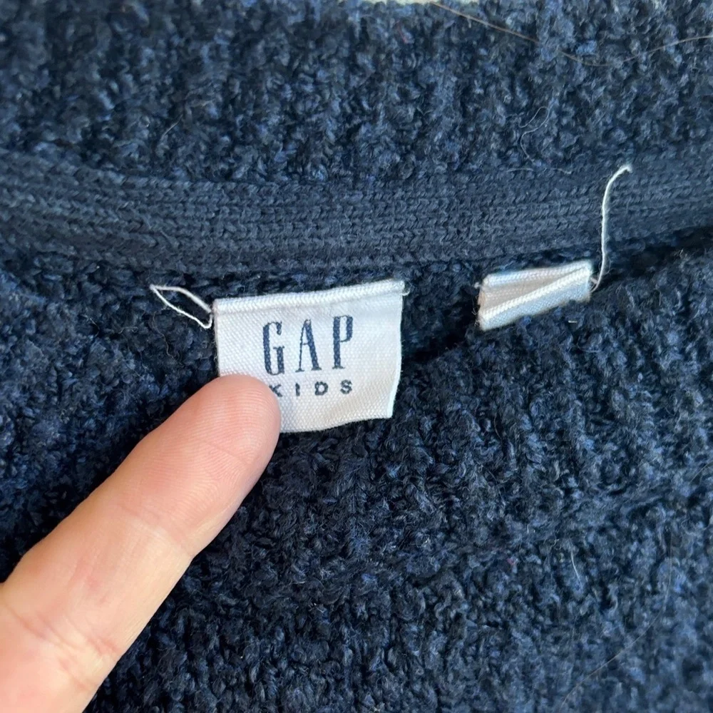 Gap Girls Kids Colorful 'Happy' Navy Blue Sweater sz L